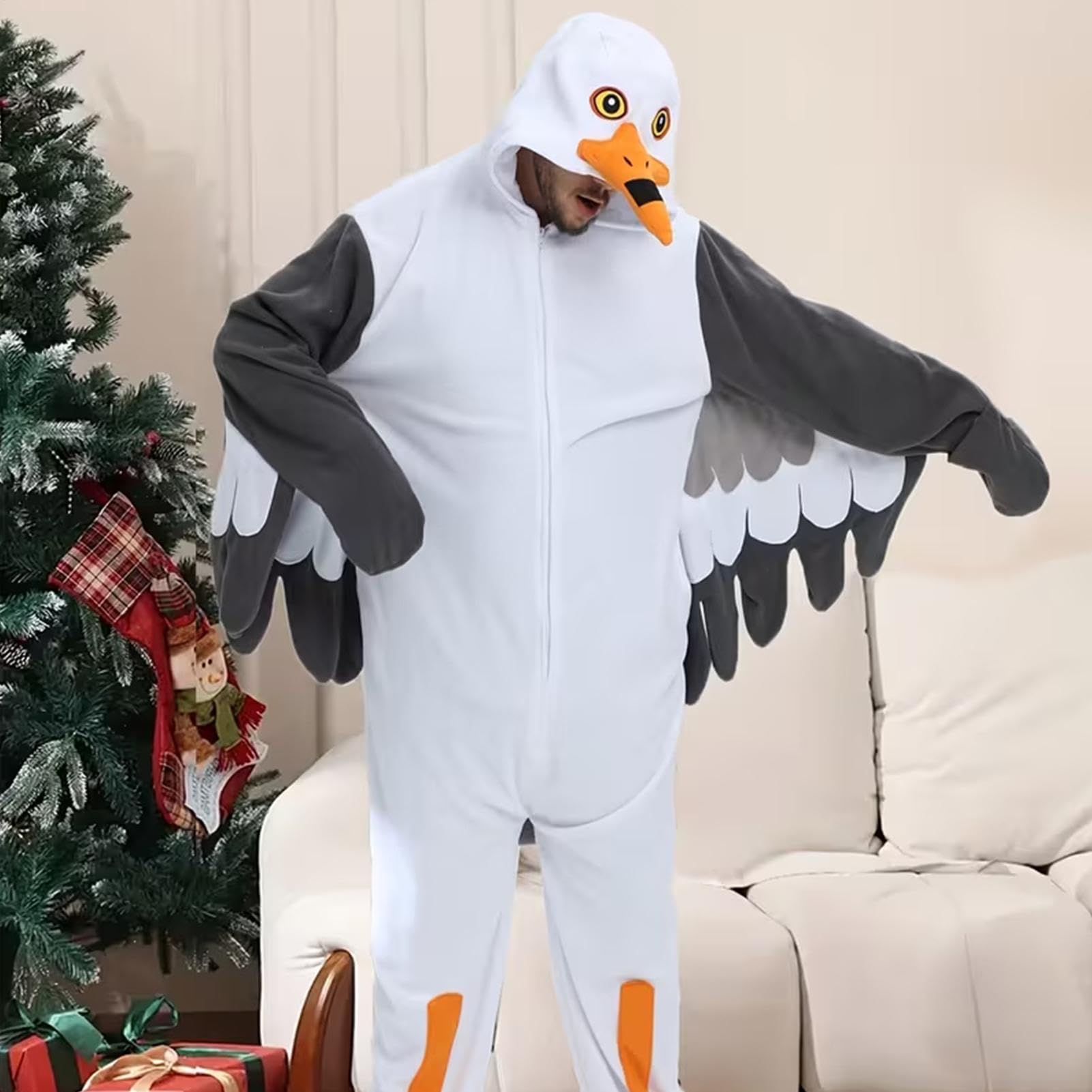 Generisch Pijamas Onesie para mujer, diseño de pájaro, corte holgado, ropa