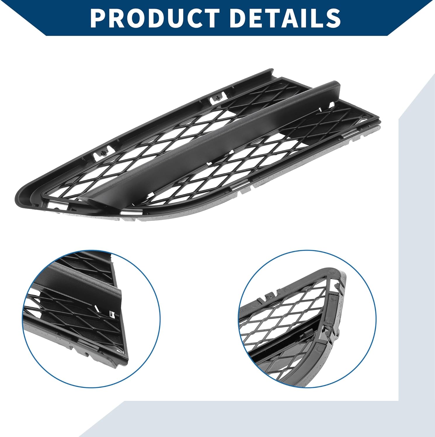 No.51117198902 Fog Light Grill for BMW 328i 2009-2012 Front Right Front Lower Bumper Fog Light Cover Inserts ABS 1 Pc Black