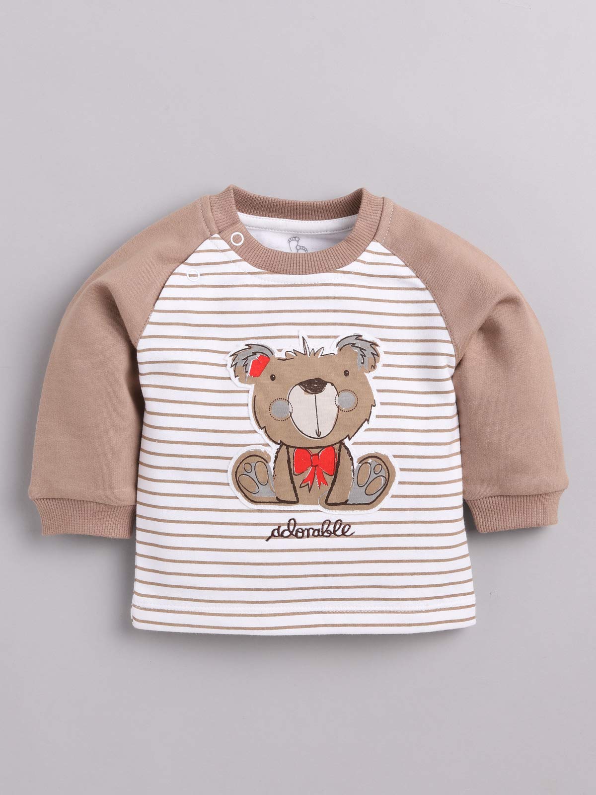 BABY GO 100% Cotton Full Sleeves Dungaree/Overall for Baby Boys and Girls (18-24 Months, Beige) 4