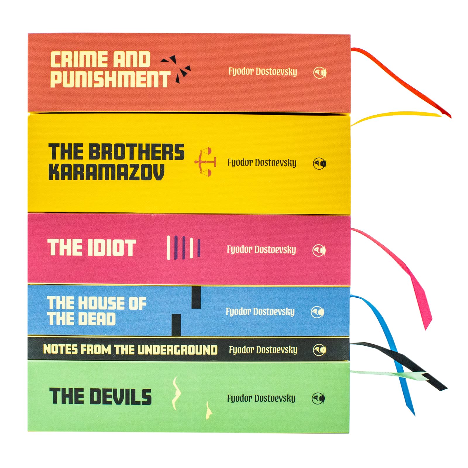 Complete Collection of Fyodor Dostoevsky 6 Hardback Books Box Set: Crime and Punishment, Notes from the Underground, The Idiot, The Brothers Karamazov, The House of the Dead, The Devils