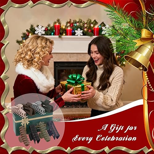 Miniatura 96 de TOCESS Paquete de 8 pinzas grandes para el cabello para mujer, pinzas de garra grandes para cabello fino y rizado, agarre fuerte de los años 90