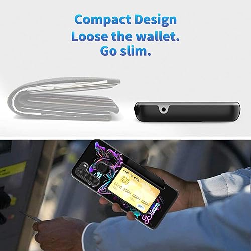 Miniatura 3 de Funda tipo cartera para Samsung Galaxy A21 (6,5 "), Galaxy A21 con soporte para tarjetero, protector de doble capa híbrido parachoques duro cubierta