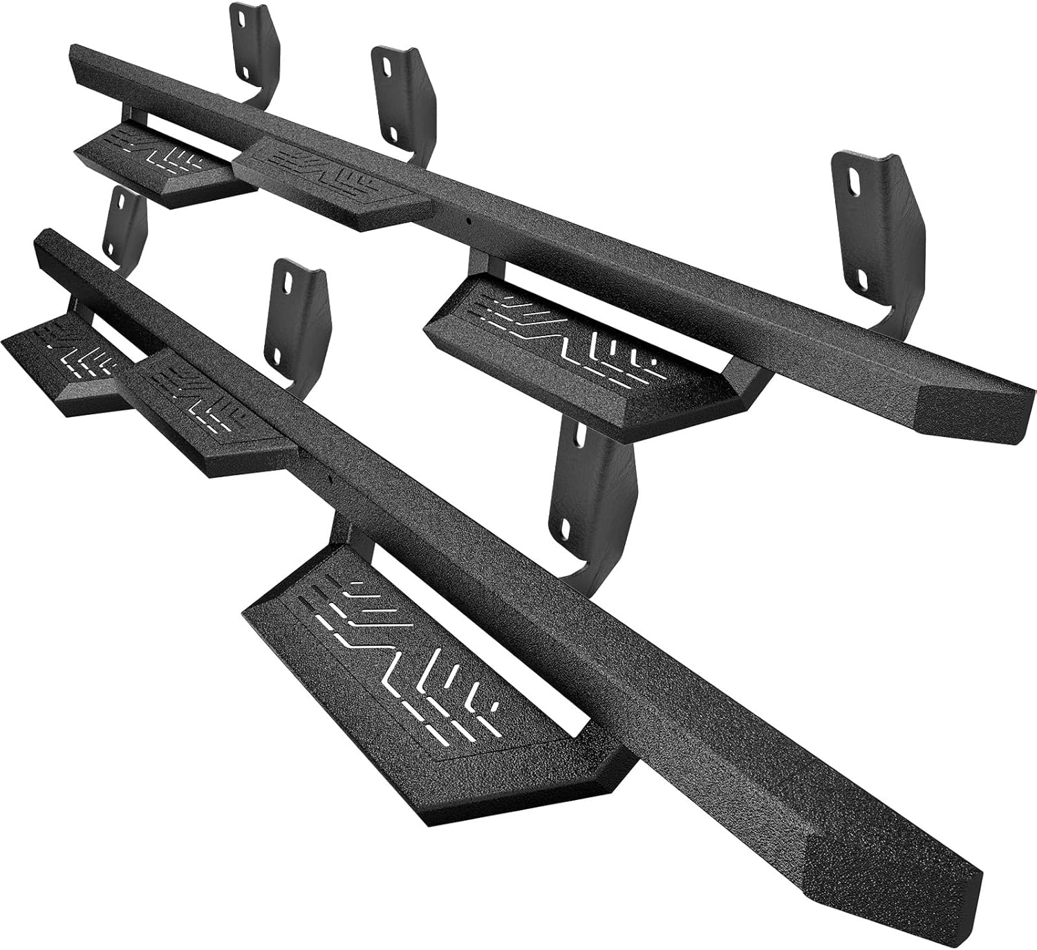 Drop Down Running Boards Compatible with 2021-2026 Ford Bronco 4 Doors SUV,Ford Bronco Accessories,Black Two-Stair Step Side Carbon Rail Nerf Bars