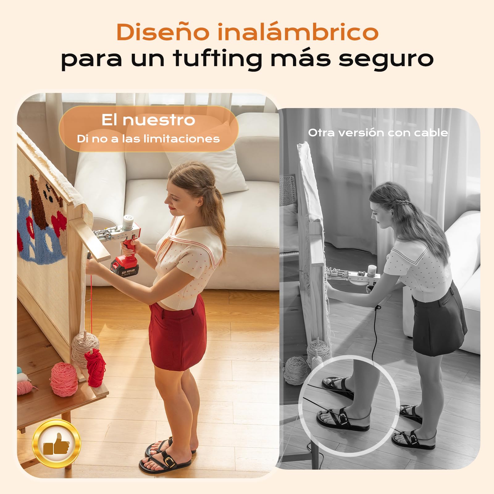 BESGEER tufting Gun Kit Completo Inalámbrica con Recortador de Alfombras