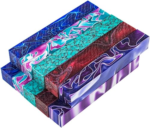 Variedad multicolor - Bolígrafos de acetato acrílico en blanco (paquete de 10)