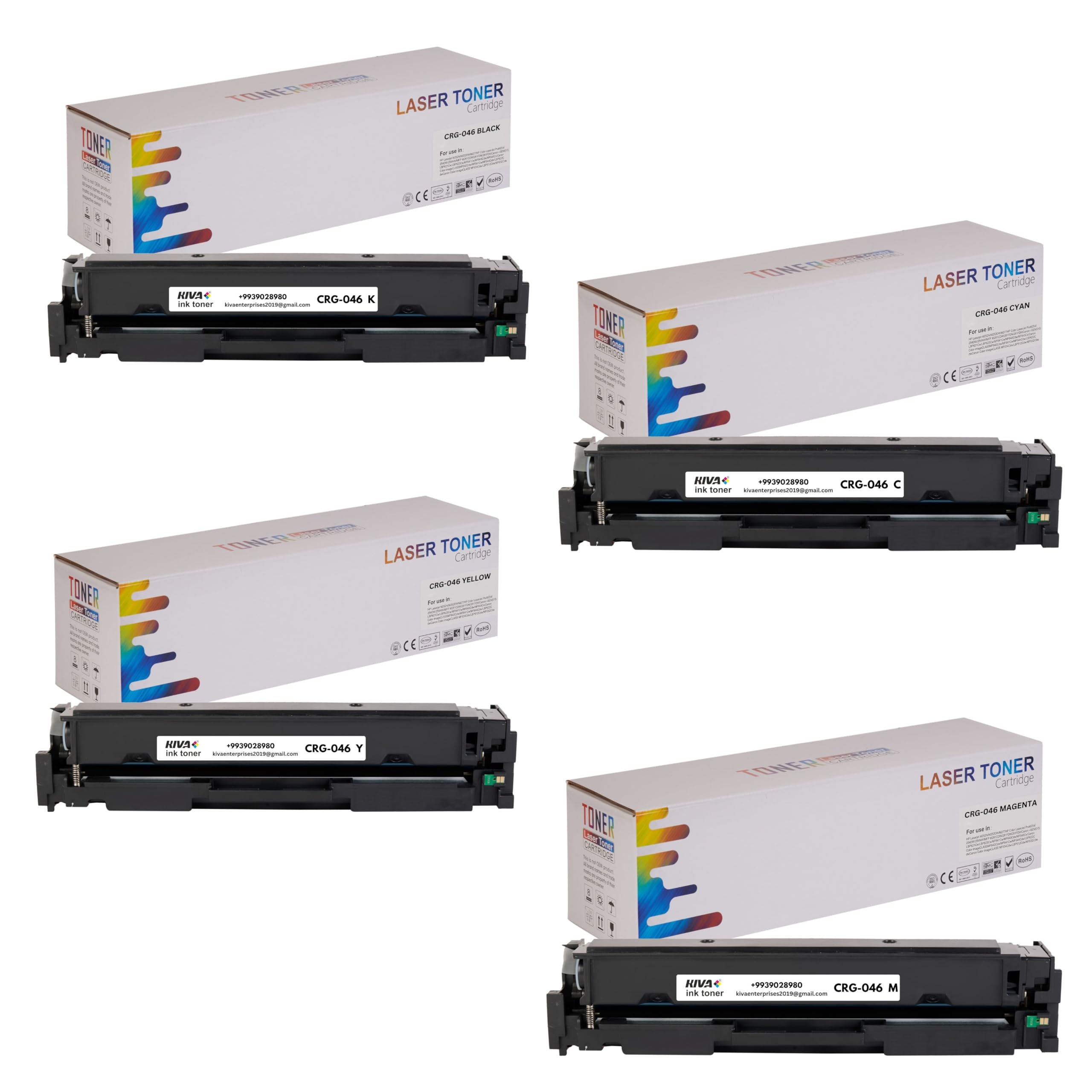 KIVA ink toner 046 / CRG046 (4 Color Set) (Black , Cyan , Yellow