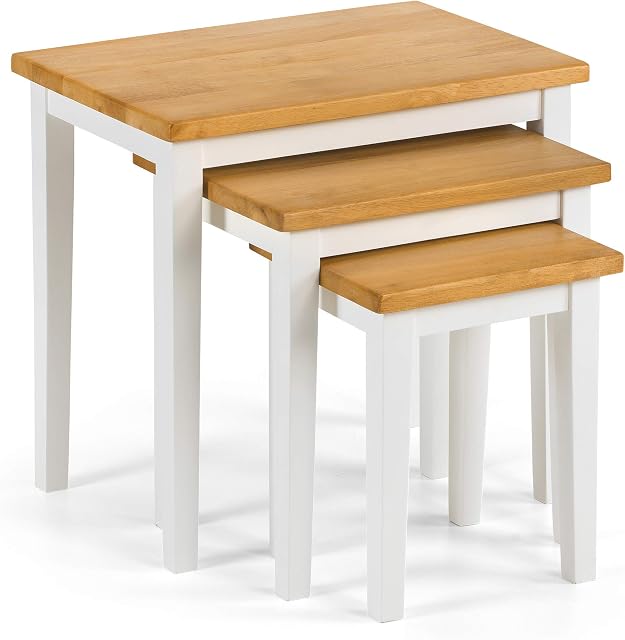 Julian Bowen Cleo Nest of Tables, White/Oak