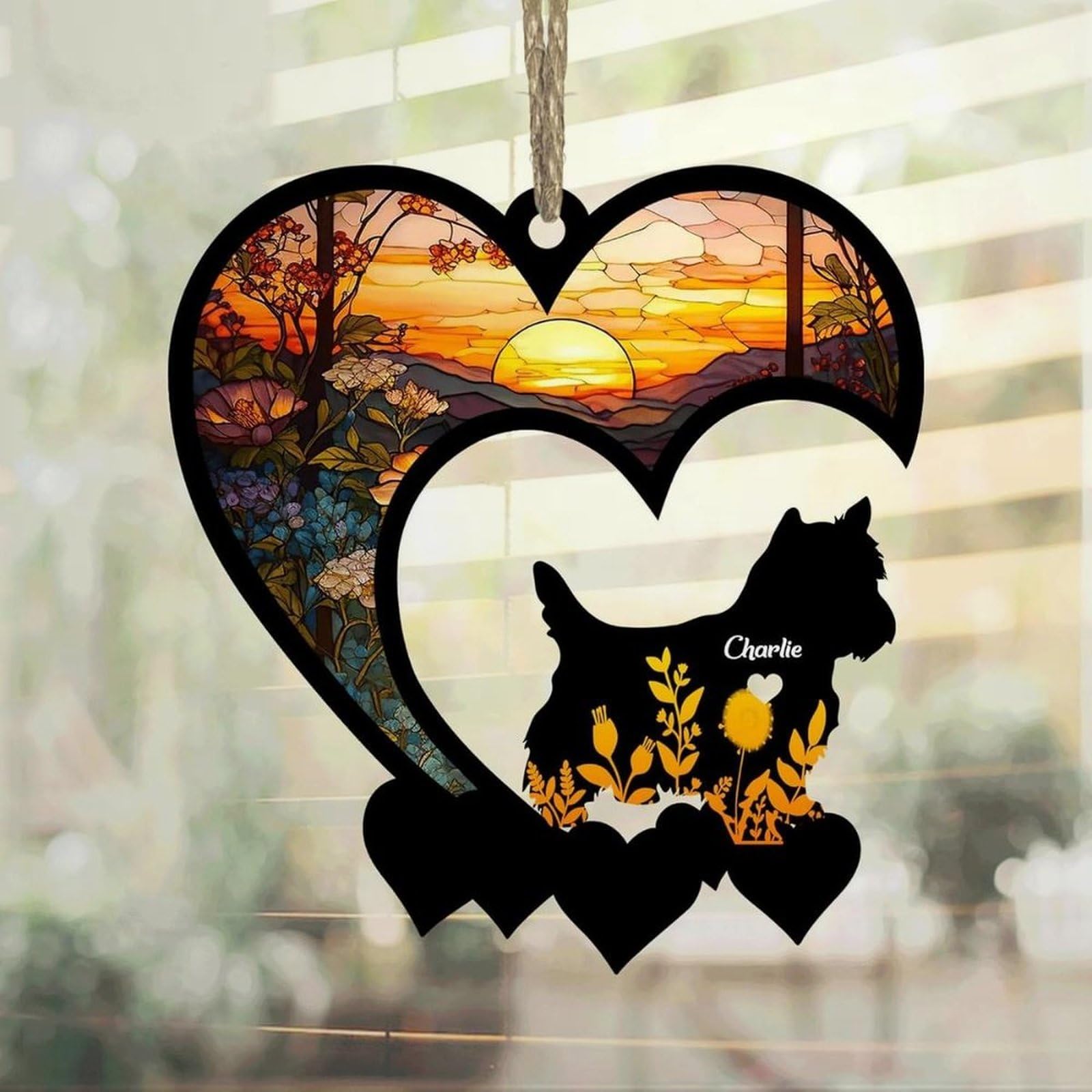 Luckluccy Westie Suncatcher,Personalized Memorial With Name, Loss Suncatcher,Dog Remembrance Gift,Dog Memorial Ornament,Loss Of Dog Sympathy Gift