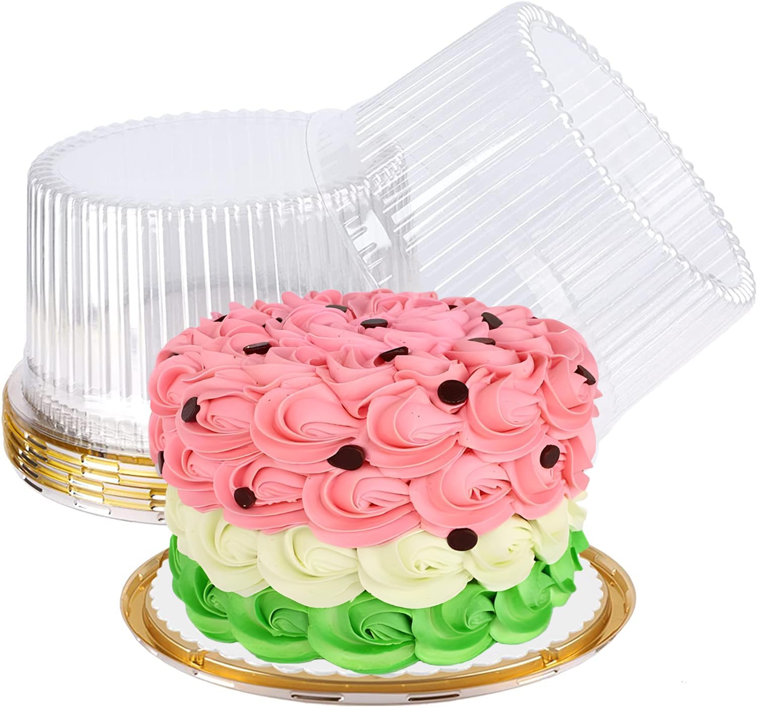 1011" Plastic Disposable Cake Containers Carriers with