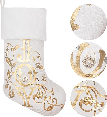 Miniatura 4 de GEX Calcetines de Navidad para la familia de 21 pulgadas, decoración de chimenea con diamantes, adorno colgante para árbol de Navidad, fiesta de