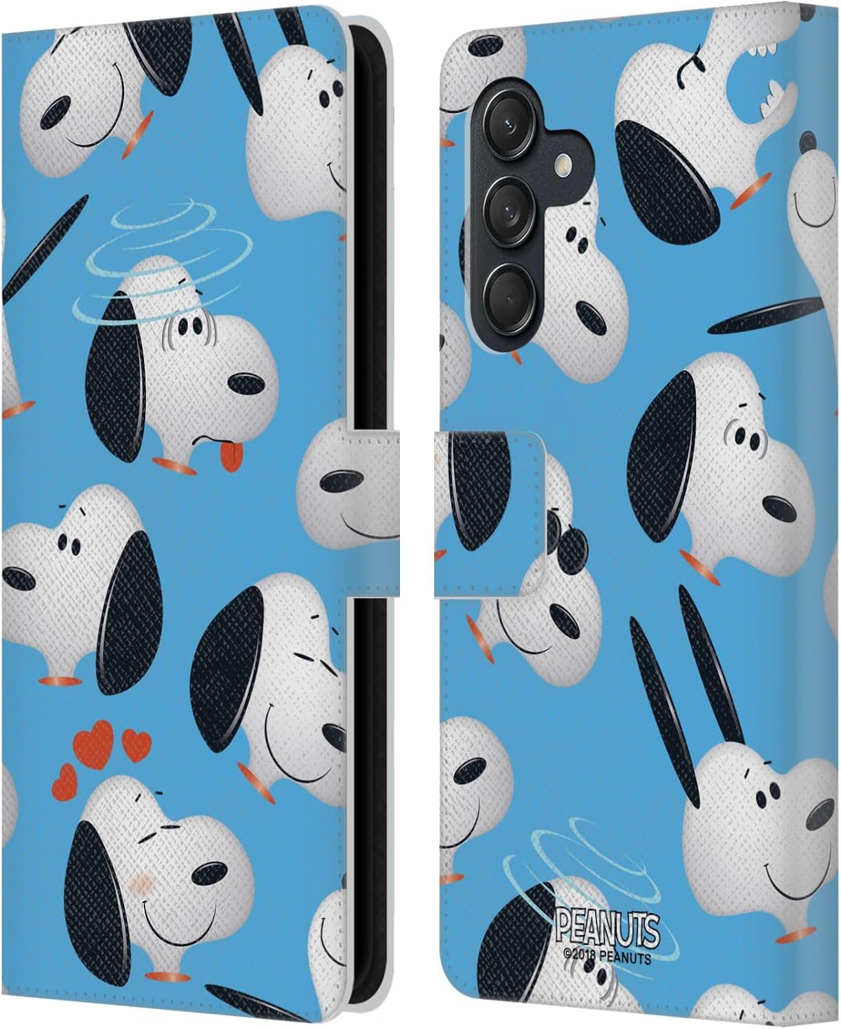 Head Case Designs Officially Licensed Peanuts Snoopy Character Patterns Leather Wallet Case Compatible with Samsung Galaxy M55 5G