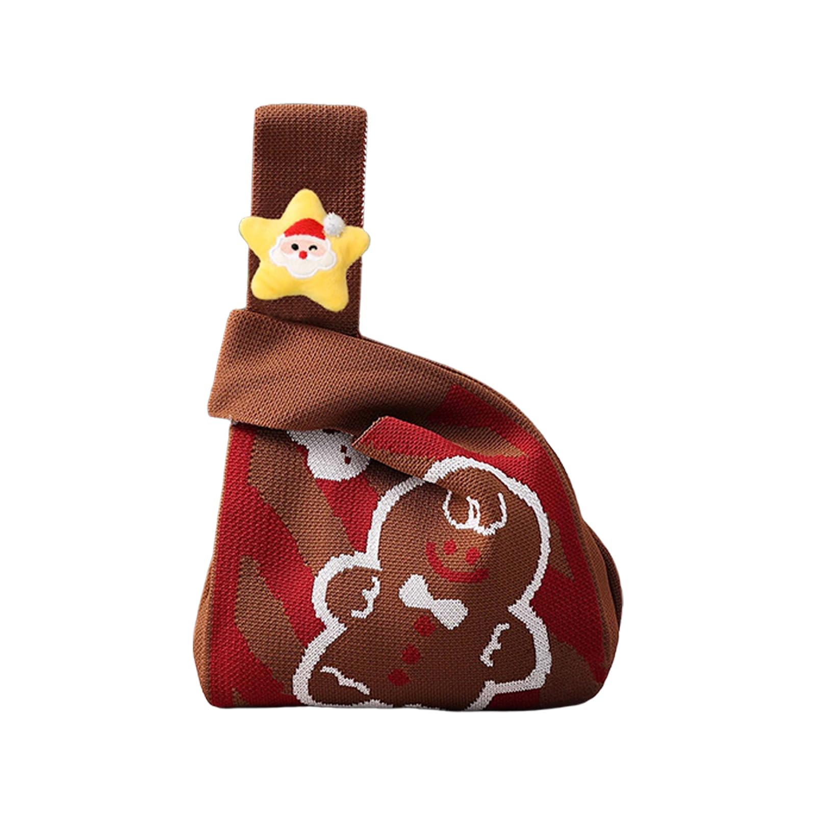Jazuaiao Christmas Stocking Fabric Gift Bag with Reinforced Handle for Candy Treats Exchange School Community Event Large Capacity Holiday Candy Bag