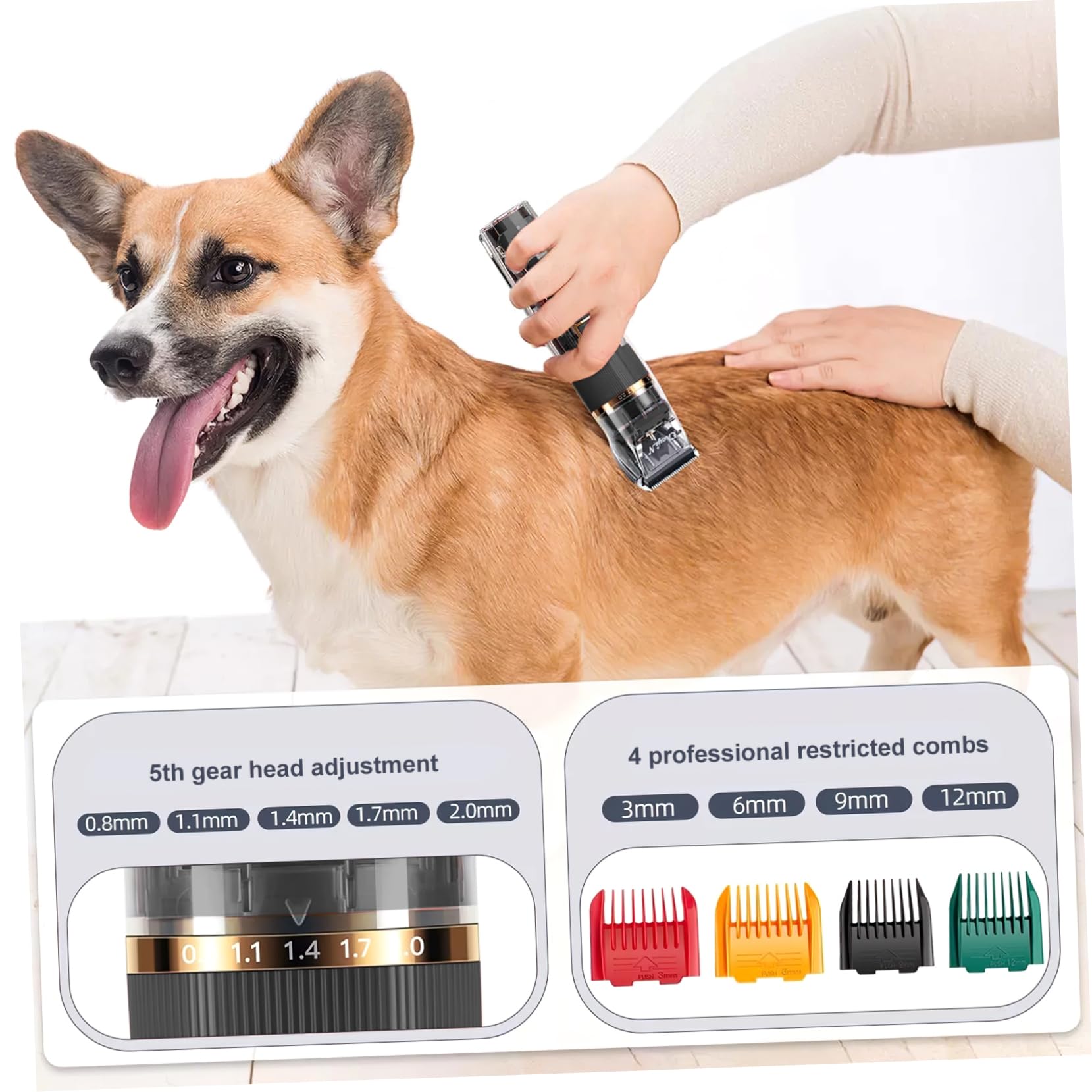 1 Set Set tagliacapelli per animali domestici attrezzature per la toelettatura del cane kit per la toelettatura del cane display led batteria lipo trimmer tosatrici per gatti AbS