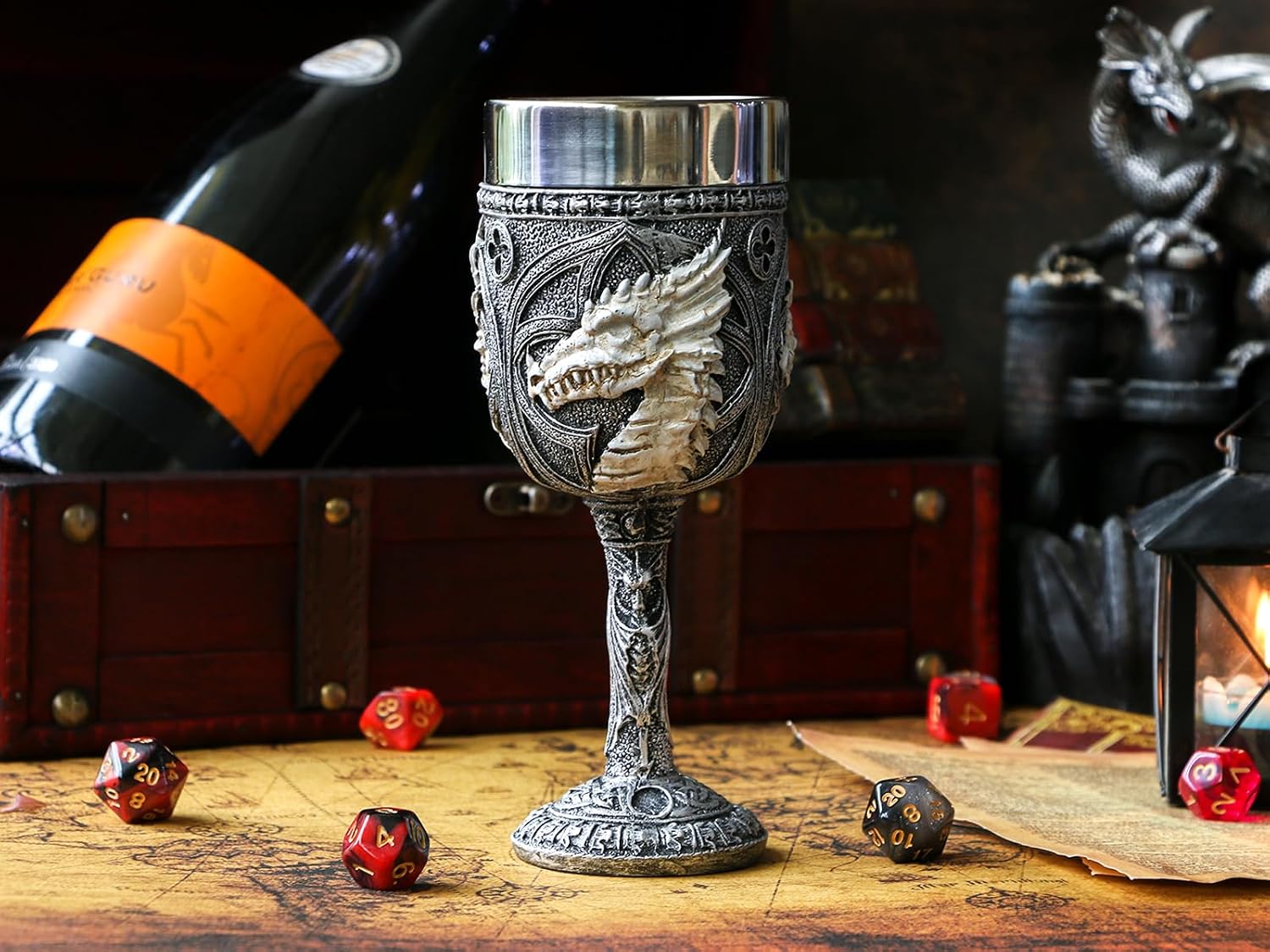 alikiki Medieval Dragon Skull Chalice for Men image 5