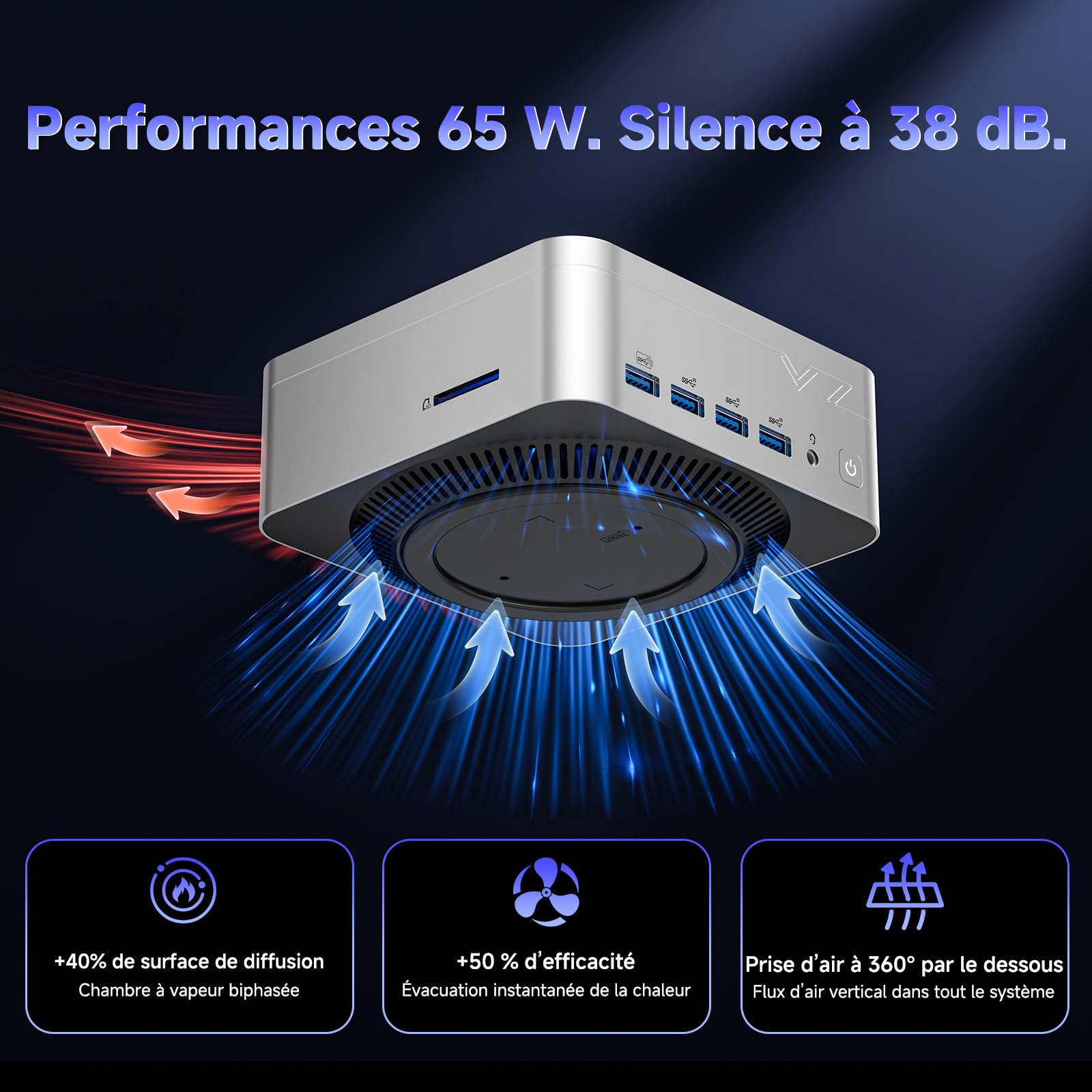 AX9 Max Mini PC, V-Cooling (Vapor Chamber), AMD Ryzen AI 9 HX 470