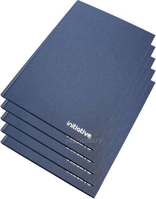 [Pack of 5] A4 Hardback Manuscript Books Feint Ruled 192 Lined Pages