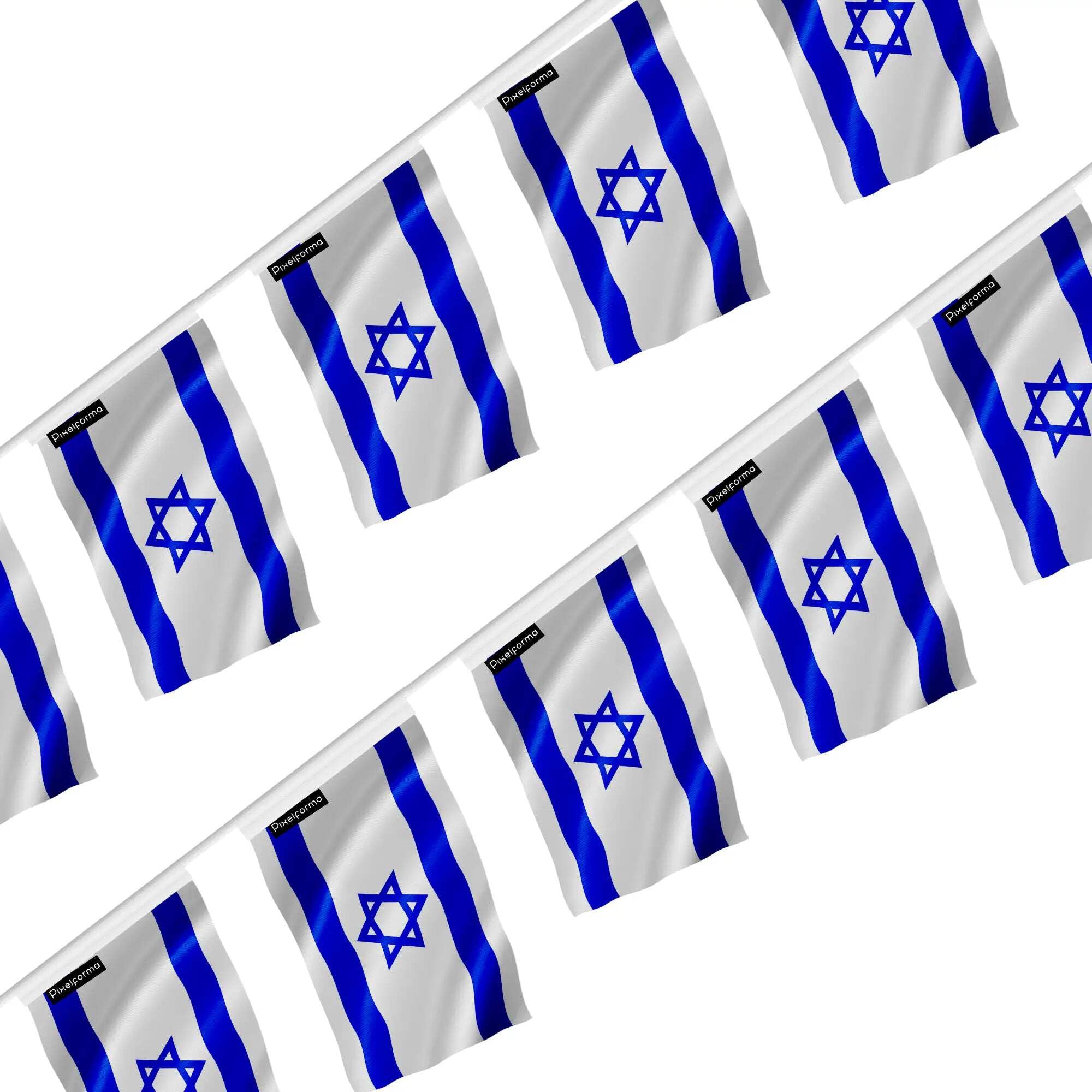Guirlande drapeau Israël 18x28cm en lot de 50 pièces pour décoration