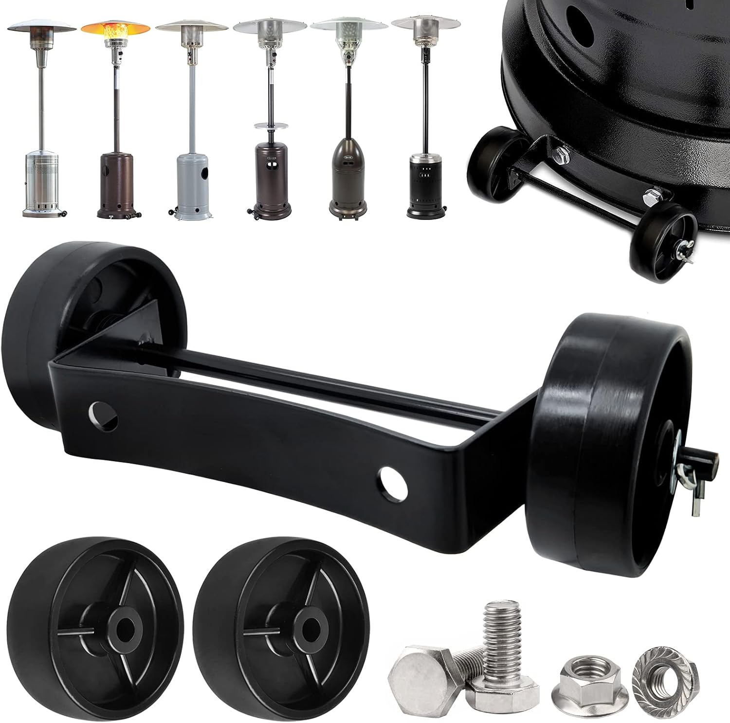 Universal Patio Heater Wheel Kit Propane Gas Patio Heater