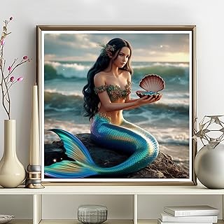 5D Diamond Art Kits for Adults - DIY Woman Diamond Painting Kits, Full Round Drill - Crystal Embroidery Cross Stitch Craft for Wall Decor Christmas Gifts - 12x12 Inch C90