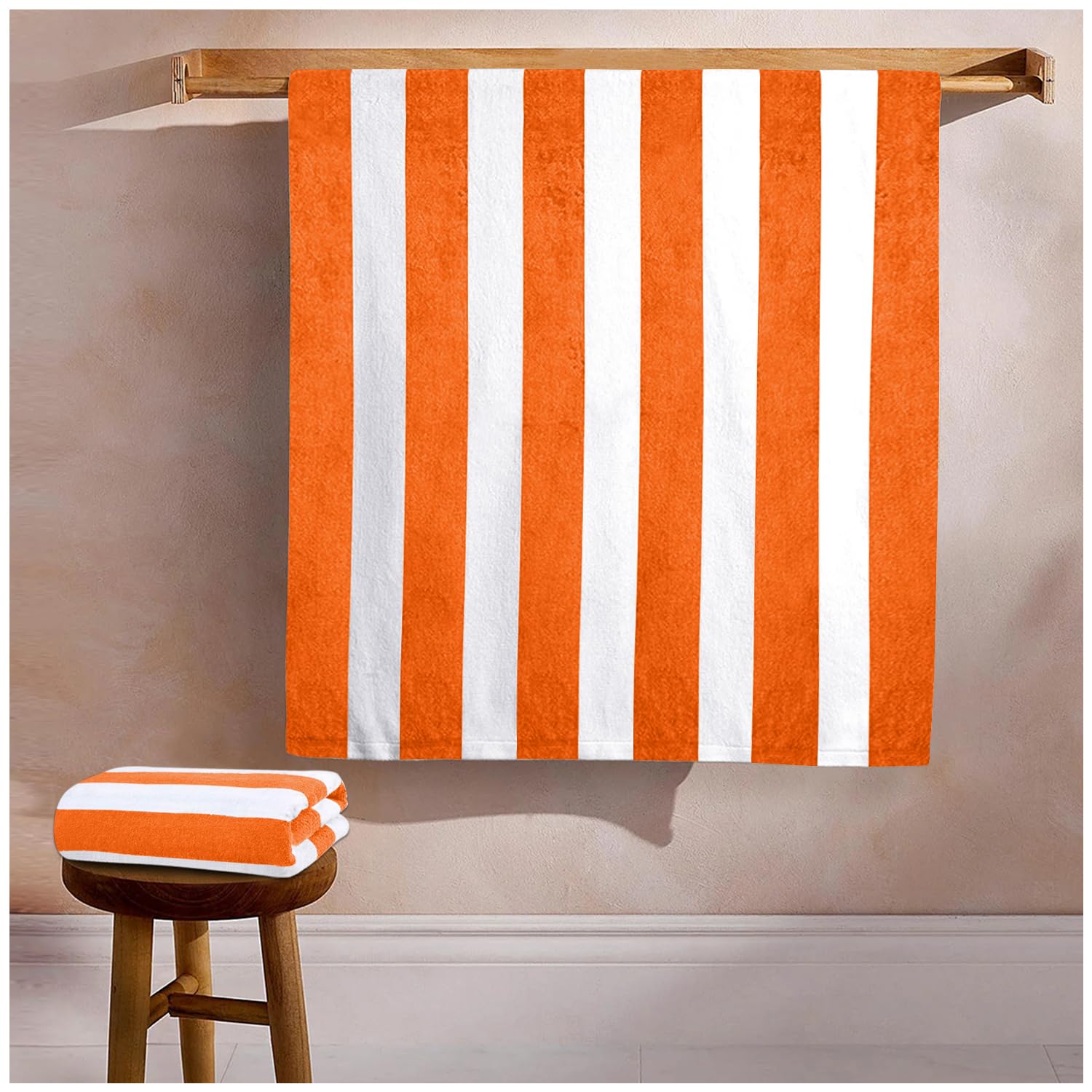 GC GAVENO CAVAILIA Microfiber Beach Towel Large - Super Absorbent Sand Free Beach Towels - Extra Large Beach Towel for Adults (100x200 cm) - Soft, Compact, Lightweight (1 Piece) - Orange