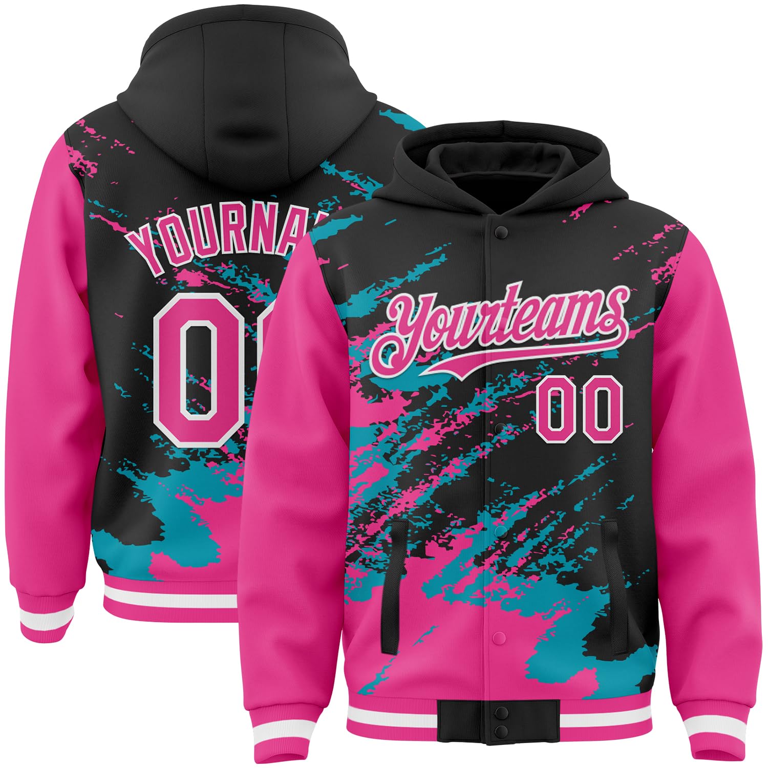 Custom Baseball Team Hooded Jacket Personalized Novelty Varsity Jackets Bomber Jerseys for Men Women Boys Girls