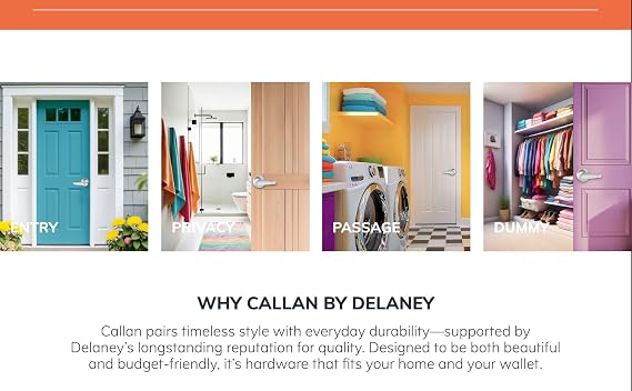 Delaney Callan Carlyle Passage (Hall/Closet) Door Knob Matte Black