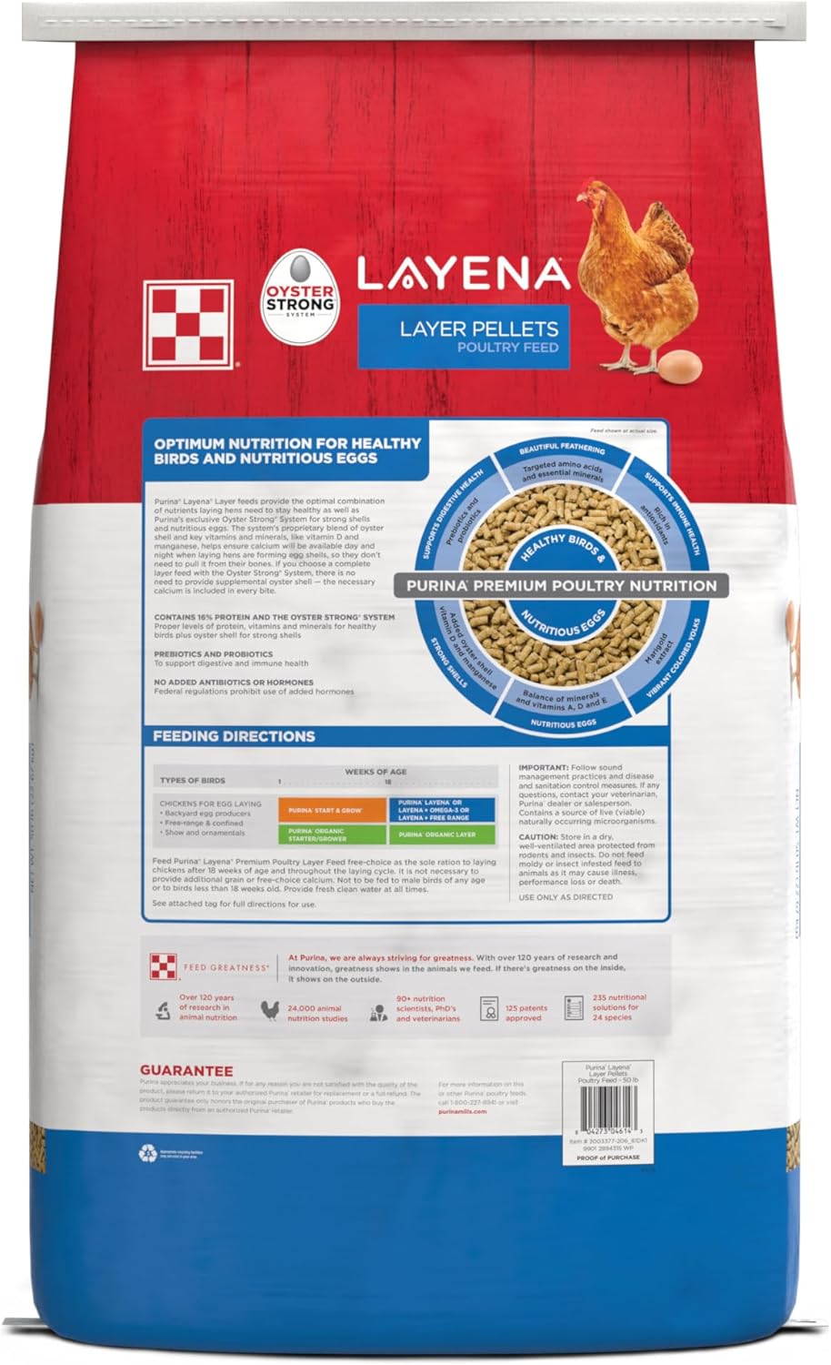 Purina, Layena Pellets, Chicken Feed for Laying Hens, 50 lbs