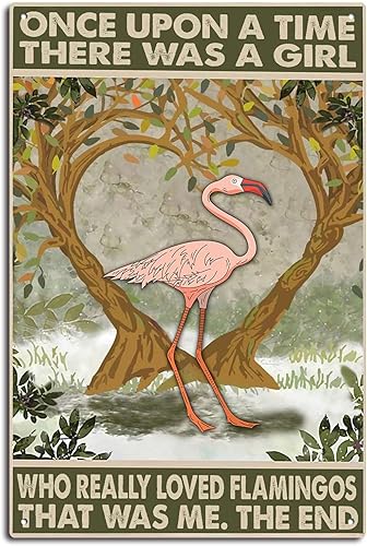 Miniatura 9 de xitangyouyu Decoración de flamenco, letrero de metal de 12.0 x 8.0 pulgadas, divertido letrero retro para mujeres, regalos de flamenco rosa,