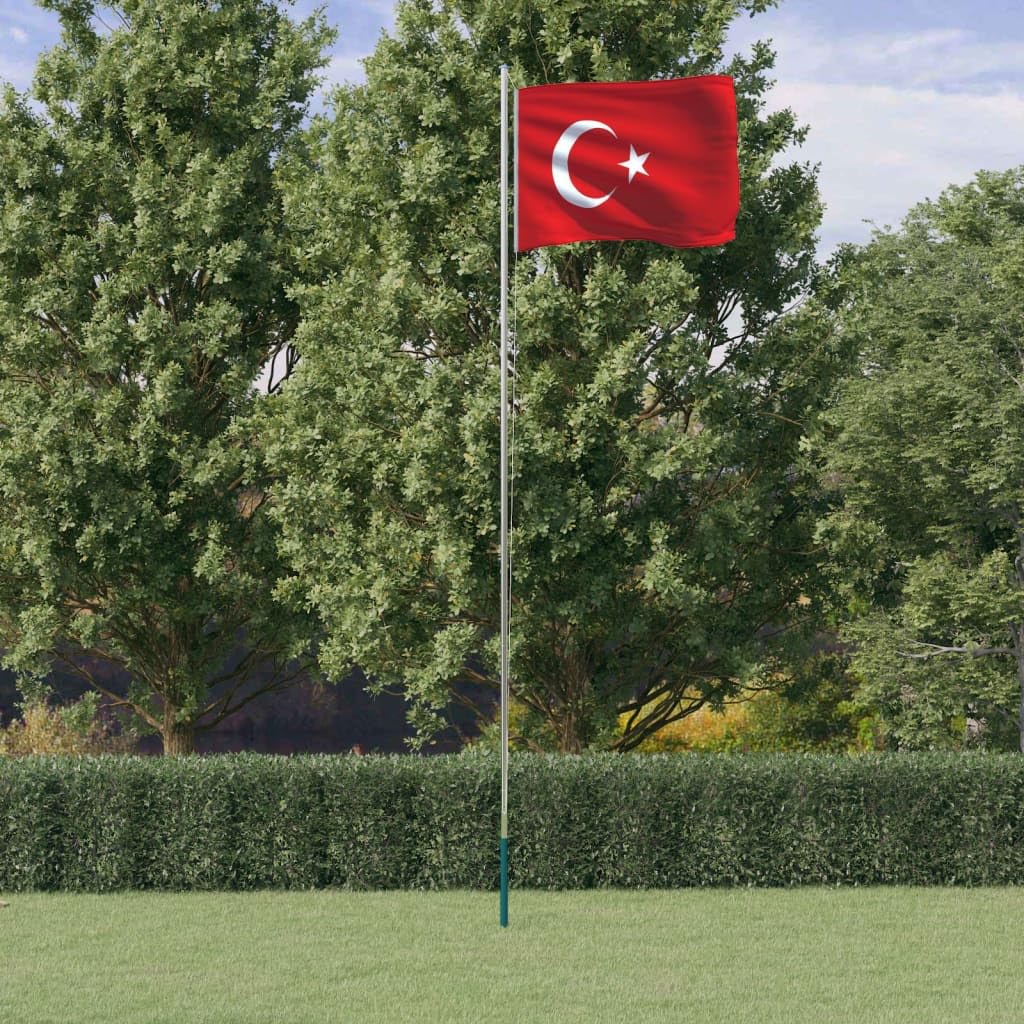 Drapeau de la Turquie et mât en aluminium de 6,23 m robuste