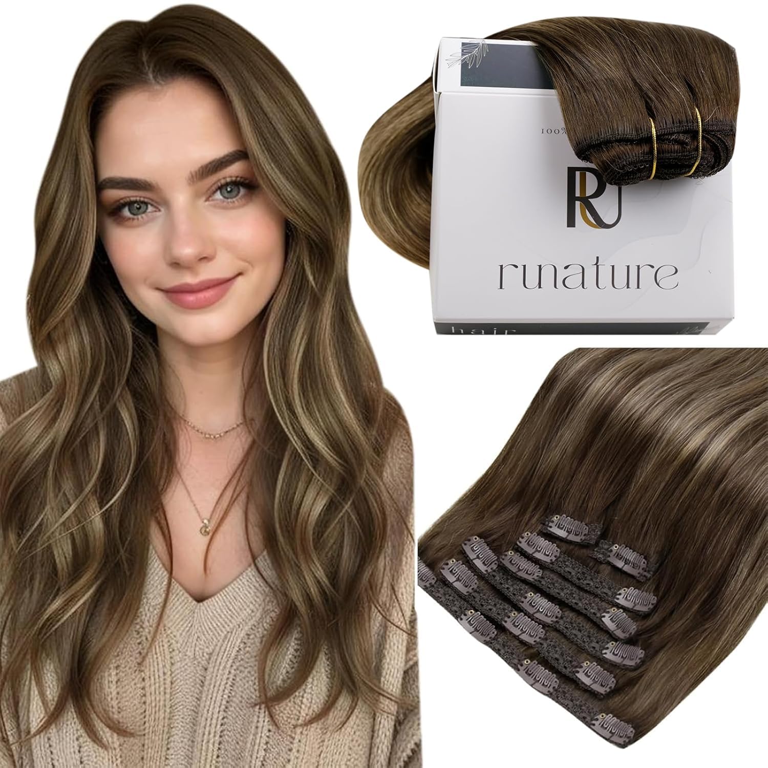 RUANTURE Clip in Extensions Echthaar