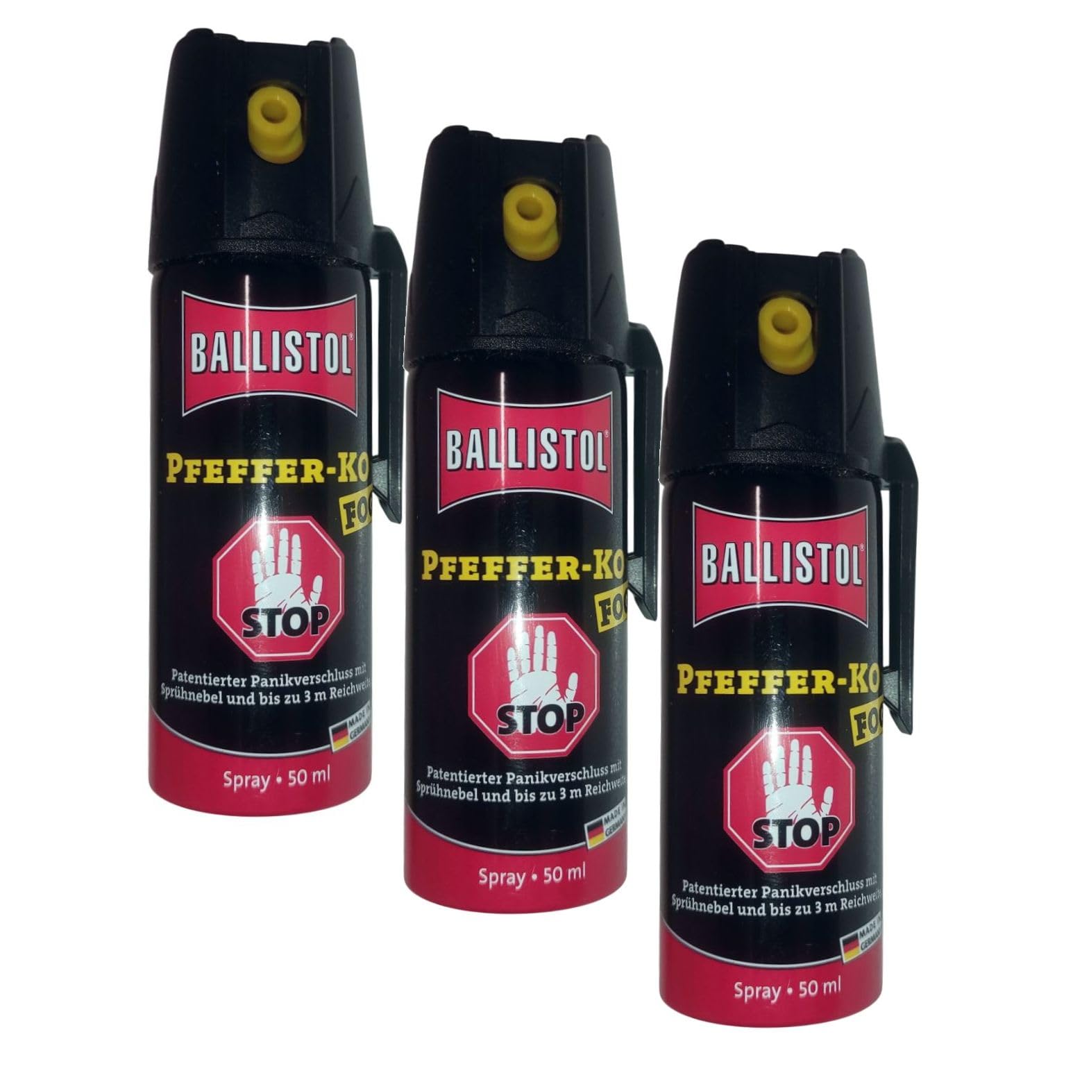 BALLISTOL - Profi Pfefferspray KO-FOG- Inhalt: 50ml (3er Set) - Sprühweite: bis zu 5 Metern - Ideal für geschlossene Räume (3)
