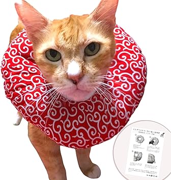 Amazon エリザベスカラー 犬 猫 ペット用品 エリザベス カラー エリカラ クッション やわらかい かわいい ひまわり型 唐草模様 軽量 Sns 映え Kikapaka By Flatone S 唐草 赤 Kikapaka エリザベスカラー 通販