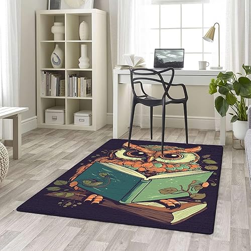 Miniatura 5 de Alfombra vintage con diseño de búhos, alfombra de búho para baño, alfombra de cocina de búho, alfombra de búho 3D para dormitorio, sala de estar,