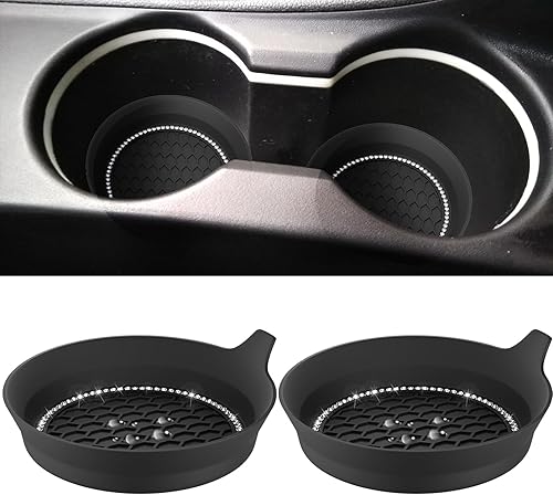 2 piezas de posavasos para tazas de coche, portavasos universal para accesorios de coche, insertos de portavasos con brillo para mujeres, portavasos