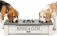 Vista 9 de GTW Soporte elevado personalizado triple para cuencos de perro para perros grandes, medianos, pequeños y extra pequeños - 3 cuencos de acero