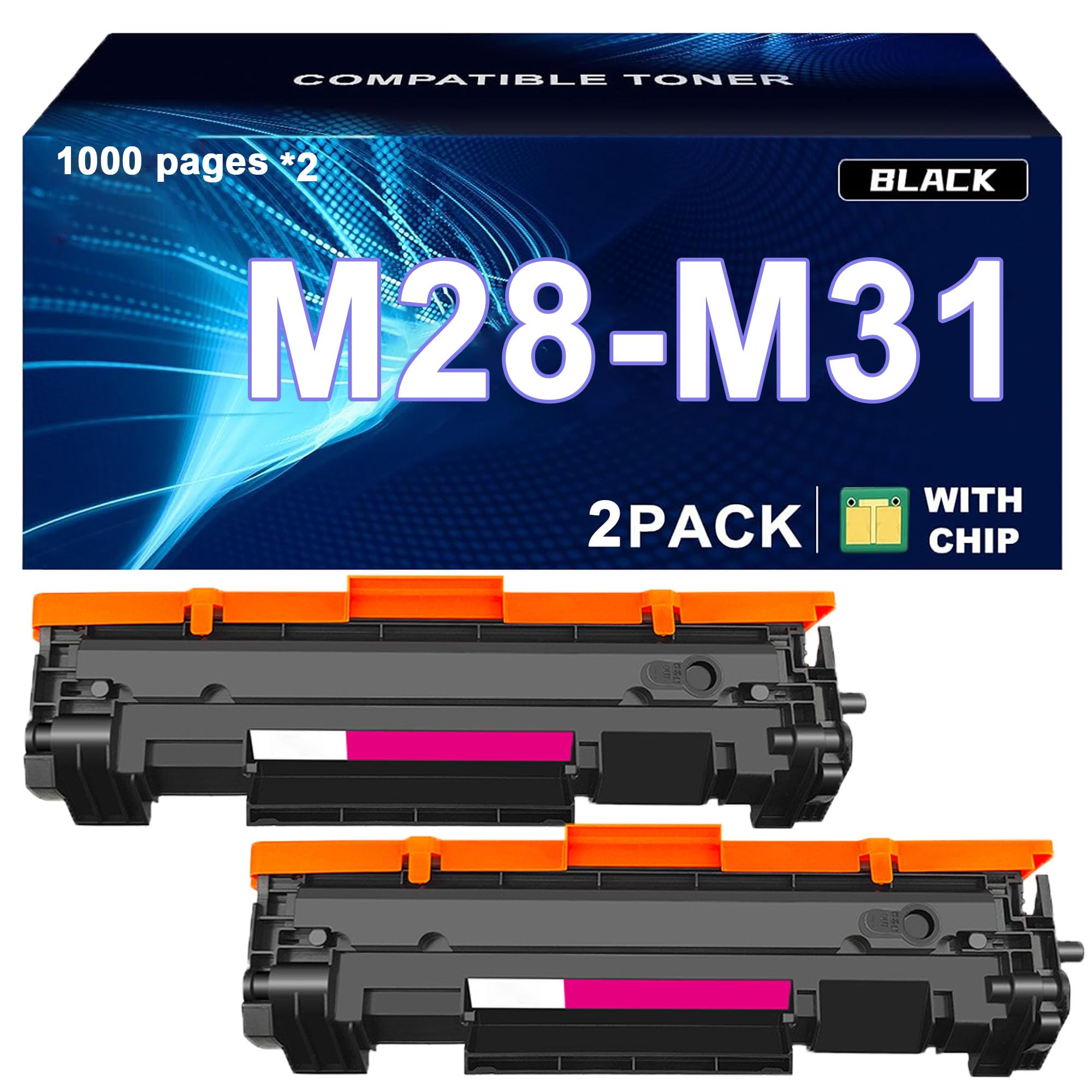 Set di Cartucce Toner ad alta Capacità M28-M31, toner di ricambio compatibile con le stampanti multifunzione per HP Laserjet Pro M15w/15a/MFP M28w/M28a/M31w,Black-2pcs