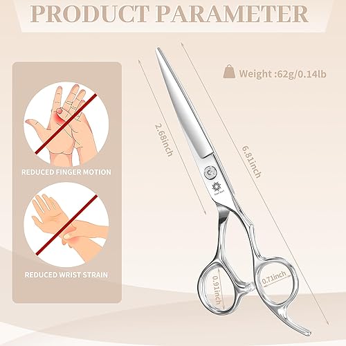Miniatura 5 de Dream Reach Tijeras de corte de pelo, tijeras profesionales de peluquería, 6.0 pulgadas, tijeras regulares para peluquería, borde de afeitar, corte