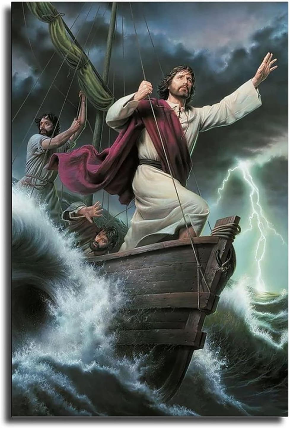 Jesus Js Storm Wall Art Canvas Pictures Wall Art Artwork Prints On Wrapped Canvas Painting Picture For Office 16x24inch(40x60cm)