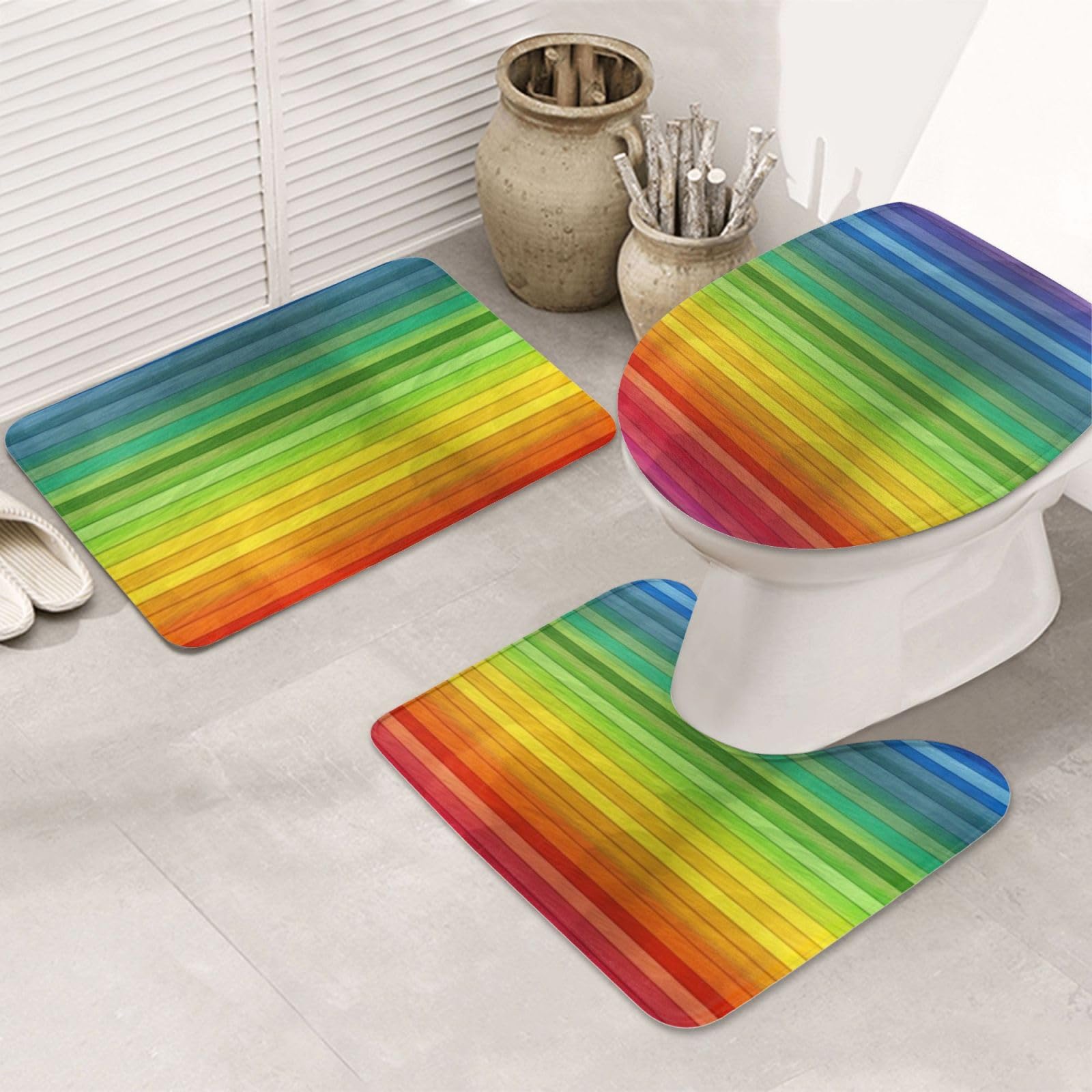 Tapis de salle de bain antidérapant et ultra absorbant lot de 3