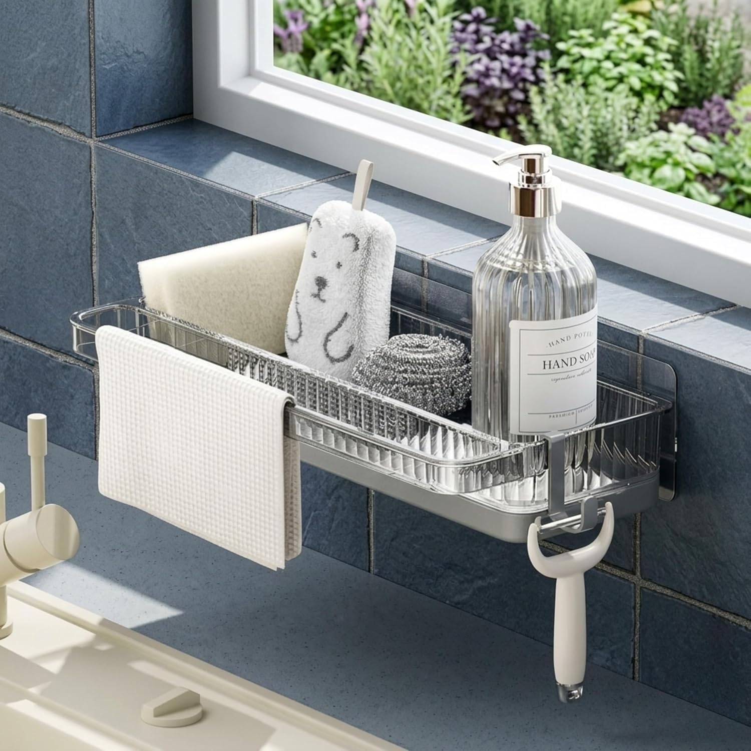 Wall Mounted Plastic Bathroom Shelf | Storage Rack | Bathroom Organiser Without Drill | Plastic Wall Mounted Self Adhesive Storage Shelf for Bathroom