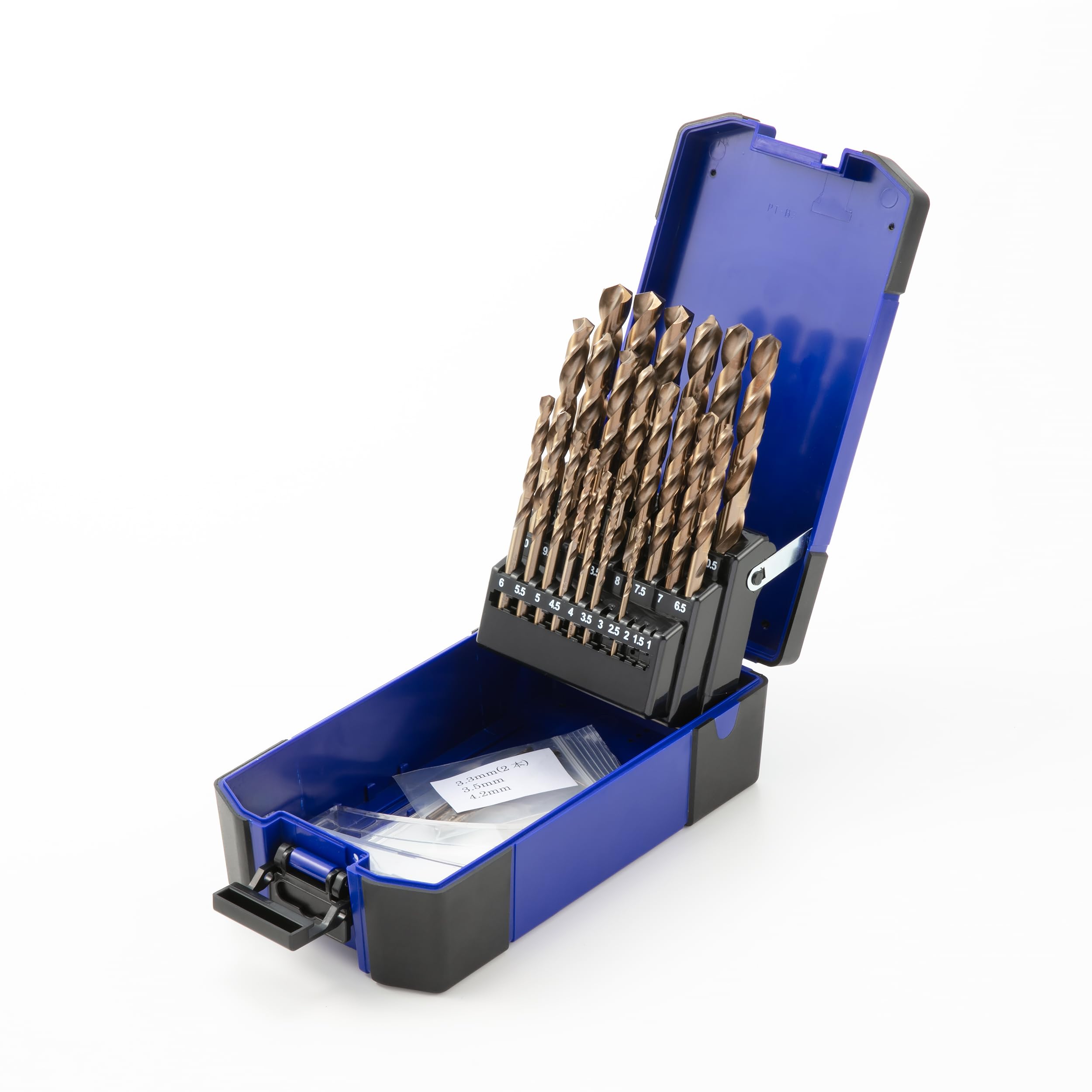 trial-c コバルトドリル キリセット 25本組 ステンレス・鉄用 ドリル セット 丸軸 鉄工ドリル ケース付 コバルトハイス M35