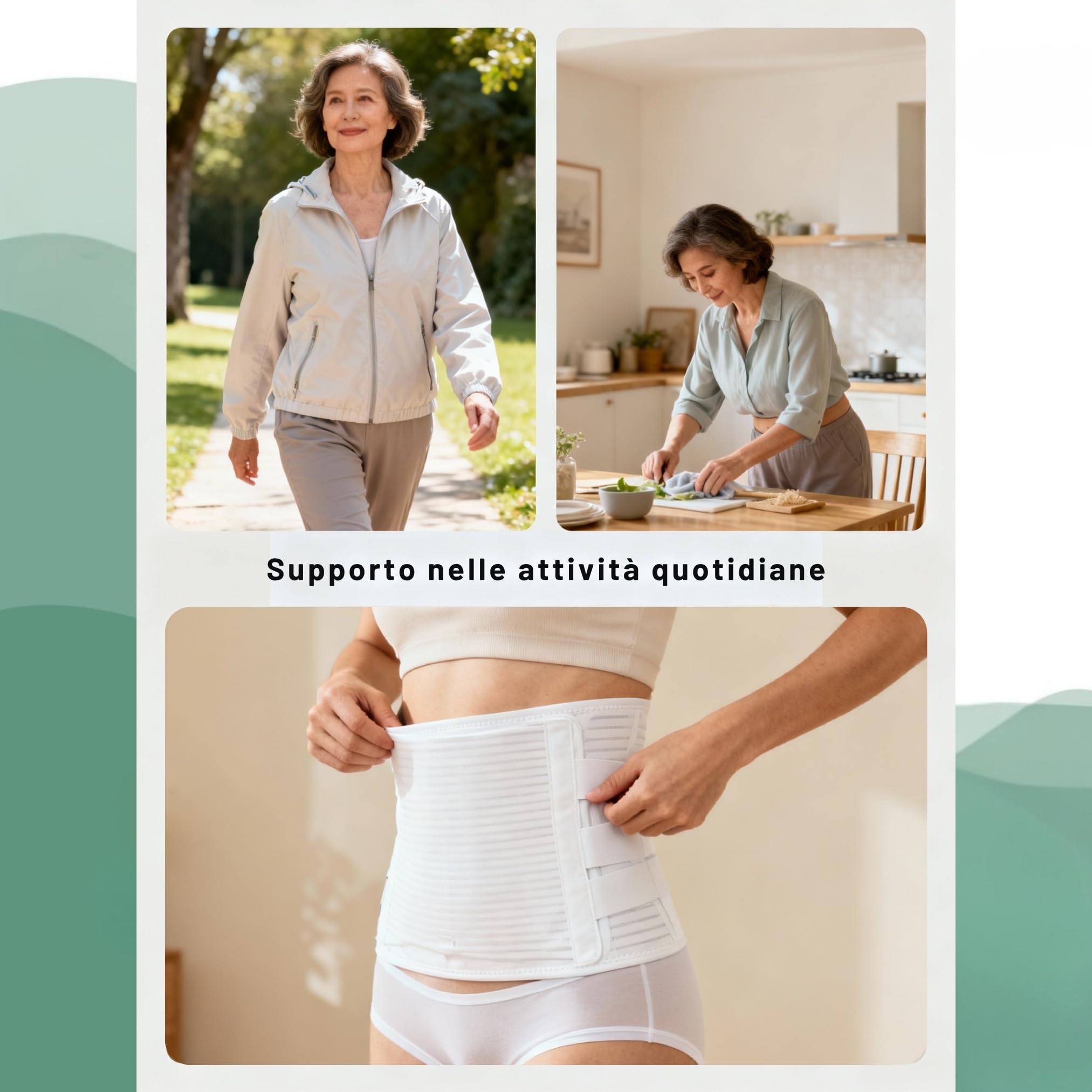 Faja lumbar, soporte de espalda postoperatoria, faja de compresión para hombre, elástica, ortopédica y ajustable (blanco, 1)