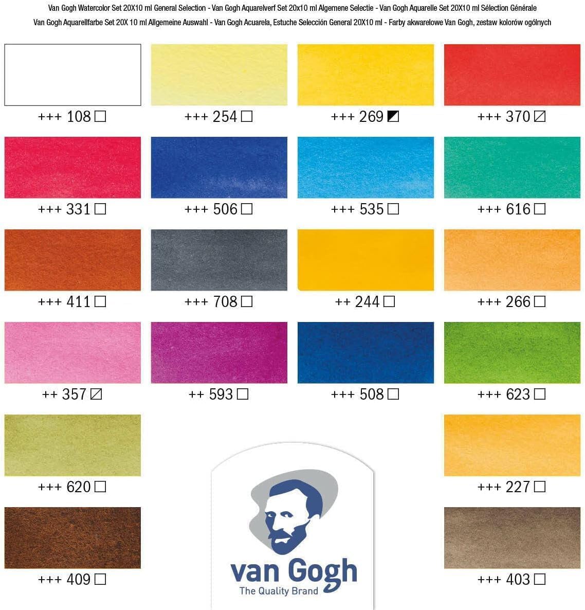 Van Gogh - Acuarela 20 tubos x 10 ml + 2 cartas