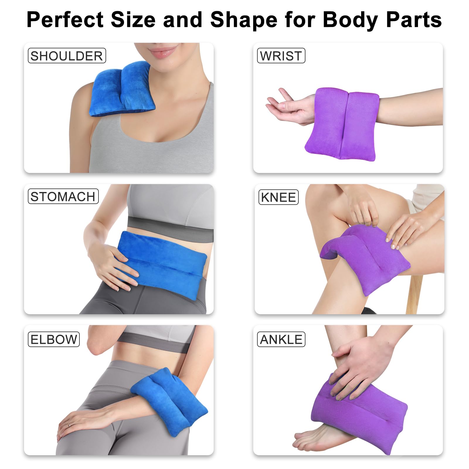 Atsuwell Juego de 2 almohadillas térmicas para microondas, 6 x 11 pulgadas, almohadillas térmicas para microondas para aliviar el dolor, almohadilla térmica multiusos para microondas para calambres,