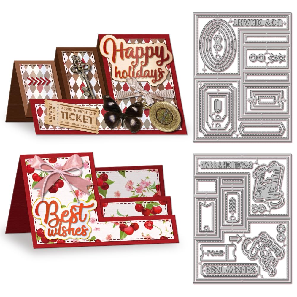 GLOBLELAND 4 Set Fustelle Metalliche 3D Per Scrapbooking, Mobili In Miniatura Per Carte E Album, 40 Pezzi
