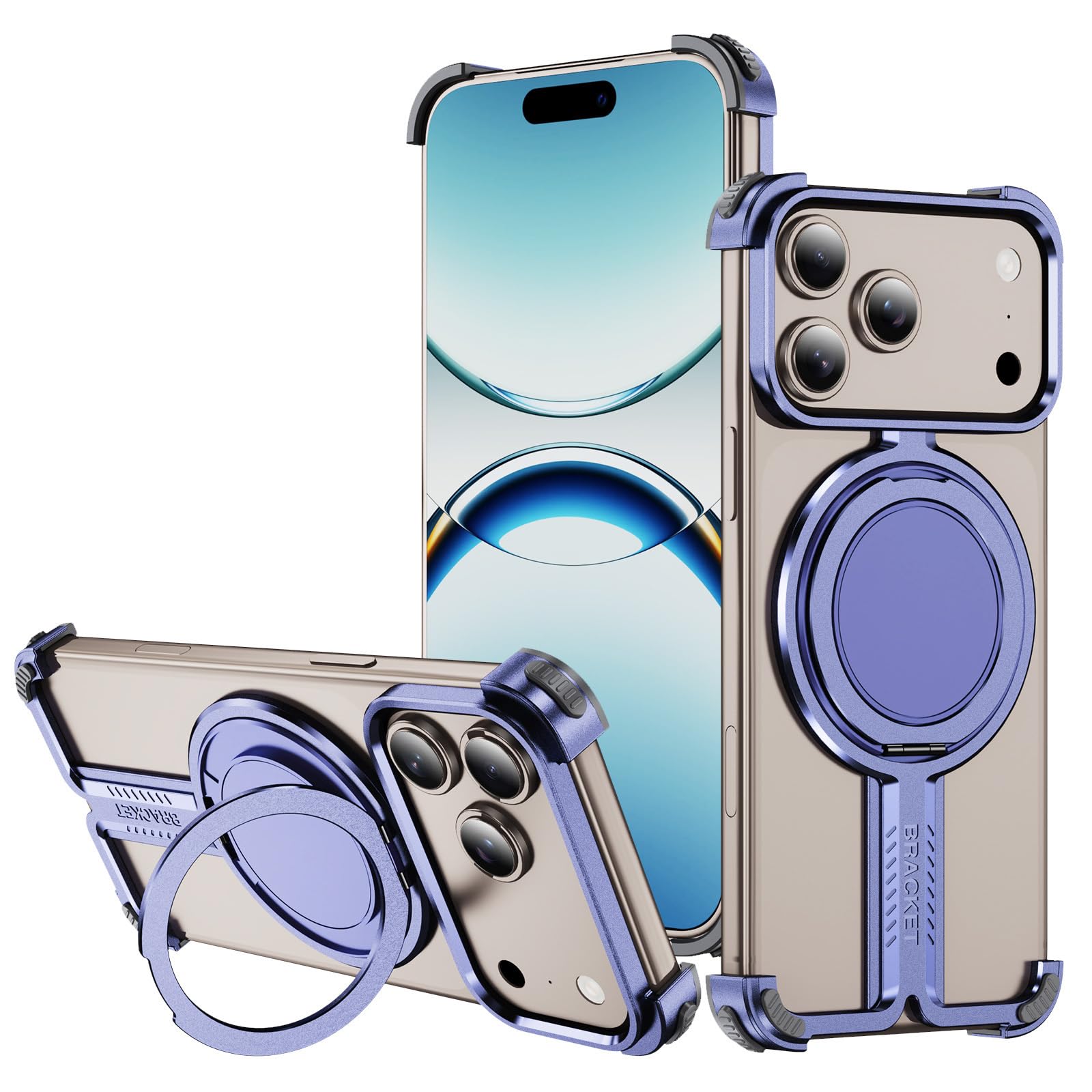 Coque iPhone 17 béquille magnétique antichoc lavande - 8