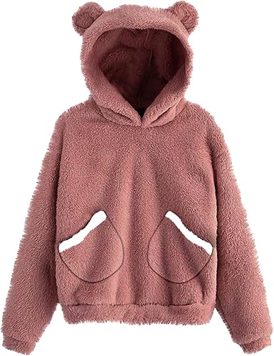Amazon.com: Sudadera con capucha para adolescentes y niñas, con diseño de  orejas de oso : Ropa, Zapatos y Joyería