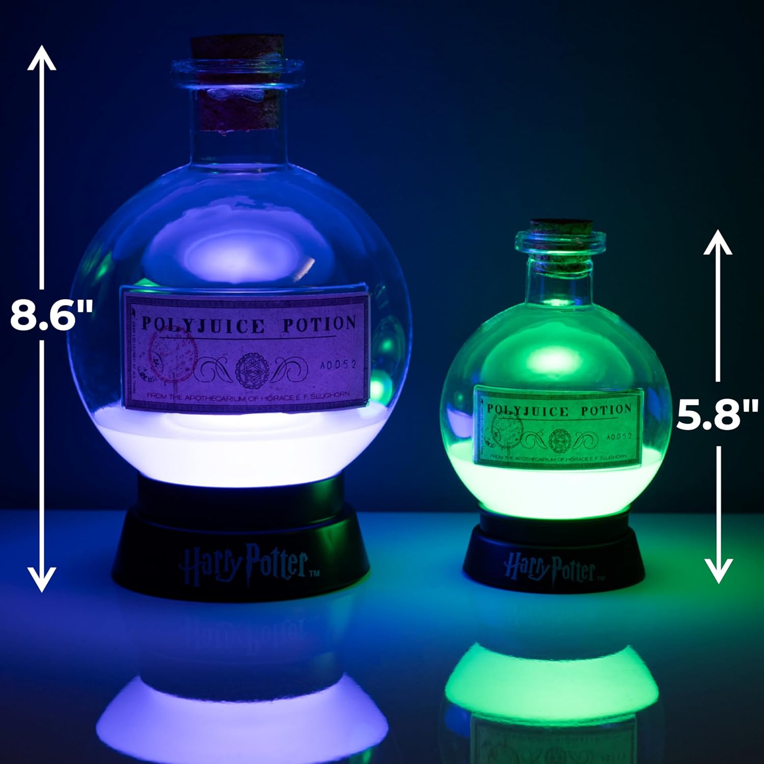 Fizz Creations Harry Potter Large Potion Light Mood Lamp – LED Color-Changing Polyjuice Potion Night Light, Battery-Powered, Magical Home Decor for Fans & Halloween Parties.