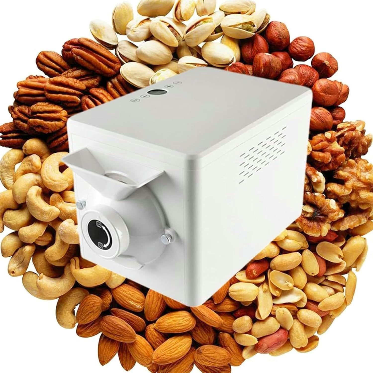 Confectionery Nut Toaster - Automatic Coffee Torry Machine with Adjustable Time and Temperature, 360 ° Drum Type for Perfect Chest - 1.5 Kg Capacity