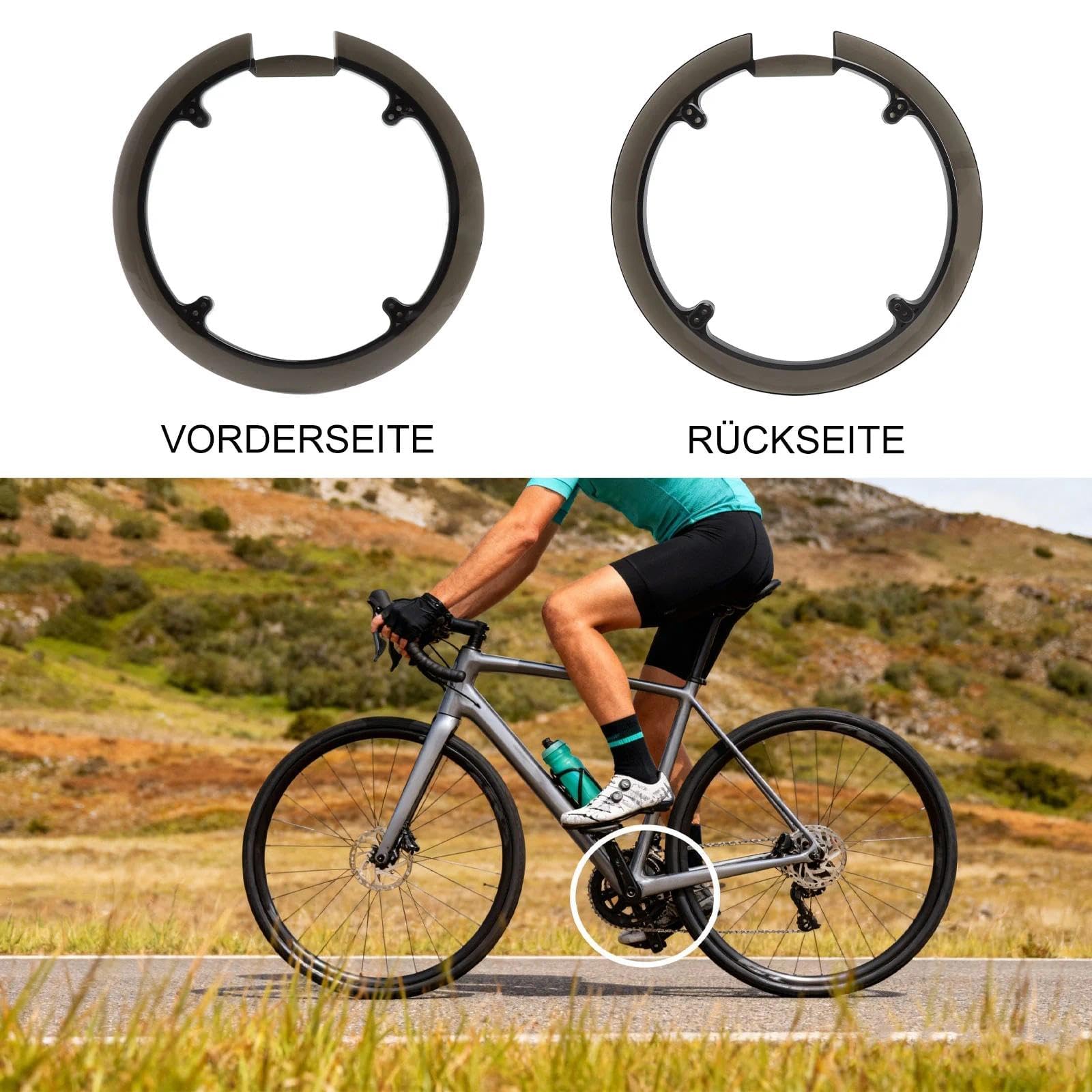 Protège-chaîne GZRXIOUS Pour VTT – 42-44 Dents, Noir, Avec Vis Et Tournevis – évite Usure Et Saletés